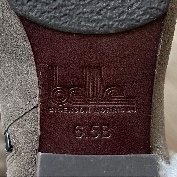 Belle Sigerson Morrison Laica Suede Shearling Fur Buckle Boot Taupe Brown 6.5 - Picture 10 of 10